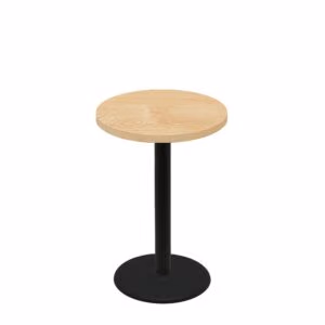 30" Round Woodland Clear Coat Finish Quick Ship Table + Black Counter Height 22" Disc Base