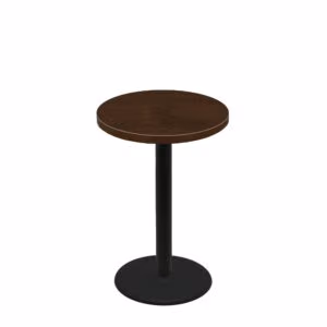 30" Round Woodland Dark Walnut Stain Quick Ship Table + Black Counter Height 22" Disc Base