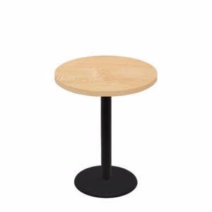 36" Round Woodland Clear Coat Finish Quick Ship Table + Black Counter Height 22" Disc Base