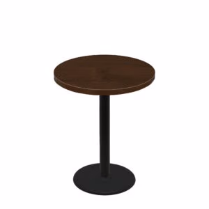 36" Round Woodland Dark Walnut Stain Quick Ship Table + Black Counter Height 22" Disc Base