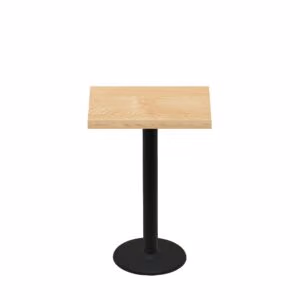 24" x 30" Woodland Clear Coat Finish Quick Ship Table + Black Counter Height 18" Disc Base