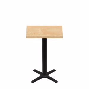 24" x 30" Woodland Clear Coat Finish Quick Ship Table + Black Counter Height 22" x 22" Cross Base