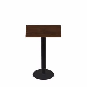24" x 30" Woodland Dark Walnut Stain Quick Ship Table + Black Counter Height 18" Disc Base