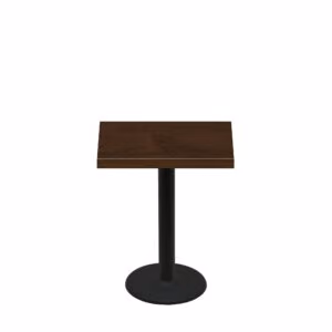 24" x 30" Woodland Dark Walnut Stain Quick Ship Table + Black Standard Height 18" Disc Base