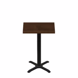 24" x 30" Woodland Dark Walnut Stain Quick Ship Table + Black Counter Height 22" x 22" Cross Base