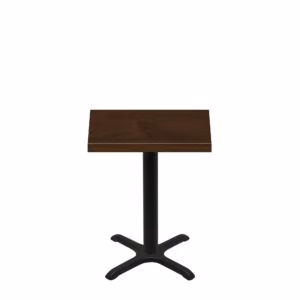 24" x 30" Woodland Dark Walnut Stain Quick Ship Table + Black Standard Height 22" x 22" Cross Base