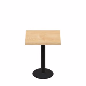 30" x 30" Woodland Clear Coat Finish Quick Ship Table + Black Standard Height 18" Disc Base
