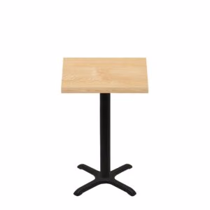 30" x 30" Woodland Clear Coat Finish Quick Ship Table + Black Counter Height 22" x 22" Cross Base