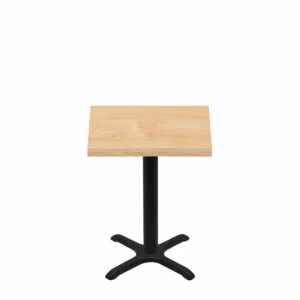 30" x 30" Woodland Clear Coat Finish Quick Ship Table + Black Standard Height 22" x 22" Cross Base
