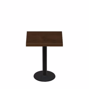 30" x 30" Woodland Dark Walnut Stain Quick Ship Table + Black Standard Height 18" Disc Base