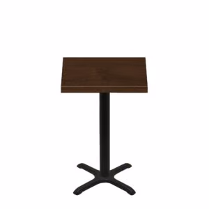 30" x 30" Woodland Dark Walnut Stain Quick Ship Table + Black Counter Height 22" x 22" Cross Base