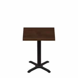 30" x 30" Woodland Dark Walnut Stain Quick Ship Table + Black Standard Height 22" x 22" Cross Base