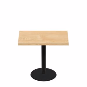 30" x 42" Woodland Clear Coat Finish Quick Ship Table + Black Standard Height 22" Disc Base