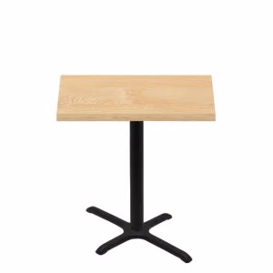 30" x 42" Woodland Clear Coat Finish Quick Ship Table + Black Counter Height 22" x 30" Cross Base