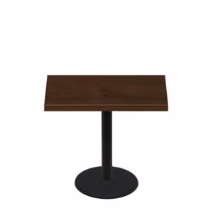 30" x 42" Woodland Dark Walnut Stain Quick Ship Table + Black Standard Height 22" Disc Base