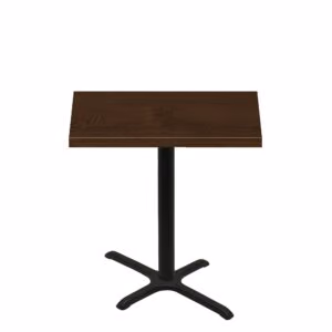 30" x 42" Woodland Dark Walnut Stain Quick Ship Table + Black Counter Height 22" x 30" Cross Base