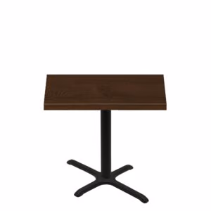 30" x 42" Woodland Dark Walnut Stain Quick Ship Table + Black Standard Height 22" x 30" Cross Base