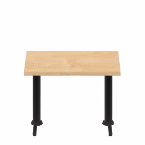 30" x 48" Woodland Clear Coat Finish Quick Ship Table + (2) Black ADA 22" T Bases
