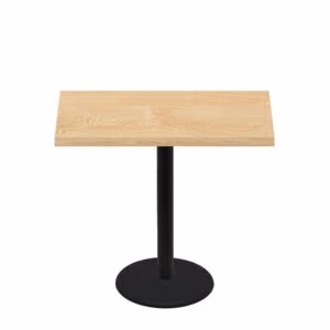 30" x 48" Woodland Clear Coat Finish Quick Ship Table + Black Counter Height 22" Disc Base