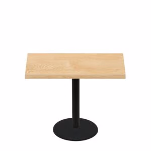 30" x 48" Woodland Clear Coat Finish Quick Ship Table + Black Standard Height 22" Disc Base