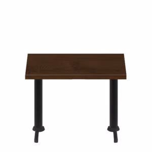 30" x 48" Woodland Dark Walnut Stain Quick Ship Table + (2) Black ADA 22" T Bases