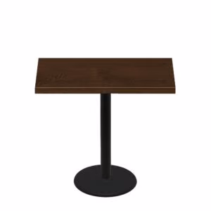 30" x 48" Woodland Dark Walnut Stain Quick Ship Table + Black Counter Height 22" Disc Base