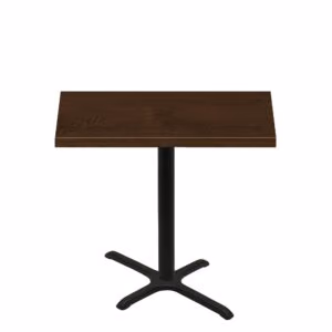 30" x 48" Woodland Dark Walnut Stain Quick Ship Table + Black Counter Height 22" x 30" Cross Base