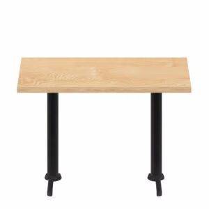 30" x 60" Woodland Clear Coat Finish Quick Ship Table + (2) Black Counter Height 22" T Bases