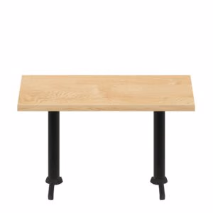 30" x 60" Woodland Clear Coat Finish Quick Ship Table + (2) Black Standard Height 22" T Bases