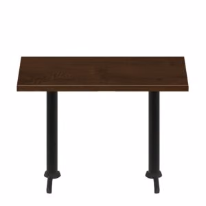 30" x 60" Woodland Dark Walnut Stain Quick Ship Table + (2) Black Counter Height 22" T Bases