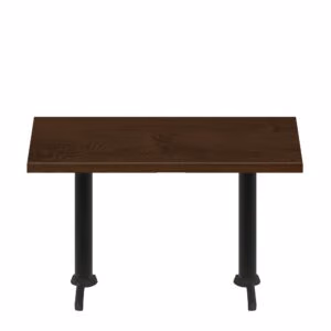 30" x 60" Woodland Dark Walnut Stain Quick Ship Table + (2) Black Standard Height 22" T Bases