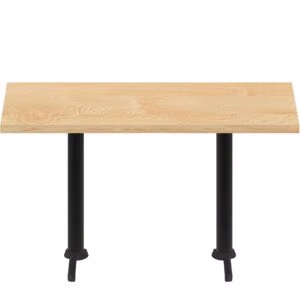 30" x 72" Woodland Clear Coat Finish Quick Ship Table + (2) Black Counter Height 22" T Bases