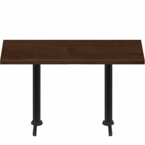 30" x 72" Woodland Dark Walnut Stain Quick Ship Table + (2) Black Counter Height 22" T Bases