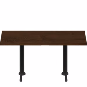 30" x 72" Woodland Dark Walnut Stain Quick Ship Table + (2) Black Standard Height 22" T Bases