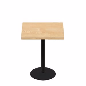 36" x 36" Woodland Clear Coat Finish Quick Ship Table + Black Counter Height 22" Disc Base