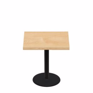 36" x 36" Woodland Clear Coat Finish Quick Ship Table + Black Standard Height 22" Disc Base