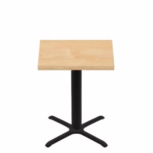 36" x 36" Woodland Clear Coat Finish Quick Ship Table + Black Counter Height 30" x 30" Cross Base