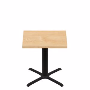 36" x 36" Woodland Clear Coat Finish Quick Ship Table + Black Standard Height 30" x 30" Cross Base