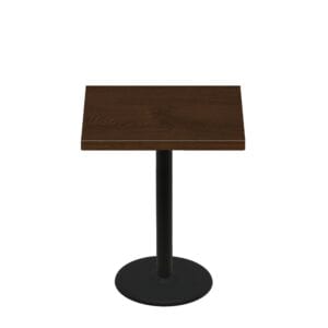 36" x 36" Woodland Dark Walnut Stain Quick Ship Table + Black Counter Height 22" Disc Base