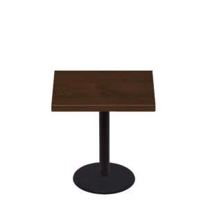 36" x 36" Woodland Dark Walnut Stain Quick Ship Table + Black Standard Height 22" Disc Base