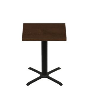36" x 36" Woodland Dark Walnut Stain Quick Ship Table + Black Counter Height 30" x 30" Cross Base