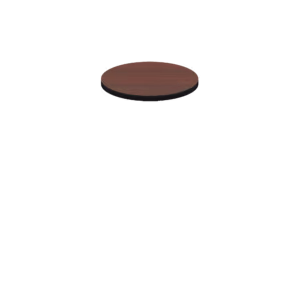 Two-Sided Quick Ship Table Tops - Mahogany/Black Laminate - Black T-Mold - 24" Round