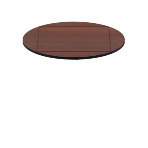 Two-Sided Quick Ship Table Tops - Mahogany/Black Laminate - Black T-Mold - 36" x 36" Flip to 51" Round