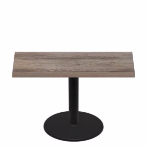 30" x 60" Urban Weathered Barnwood Quick Ship Table + Black Standard Height 30" Disc Base