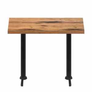 30" x 60" Urban Natural Heartwood Quick Ship Table + (2) Black Bar Height 22" T Bases