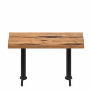 30" x 60" Urban Natural Heartwood Quick Ship Table + (2) Black Standard Height 22" T Bases