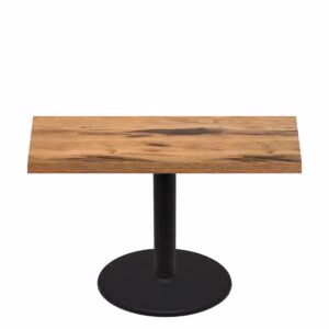 30" x 60" Urban Natural Heartwood Quick Ship Table + Black Standard Height 30" Disc Base