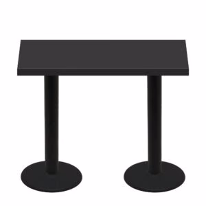 30" x 60" Urban Onyx Quick Ship Table + (2) Black Bar Height 22" Disc Bases