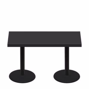 30" x 60" Urban Onyx Quick Ship Table + (2) Black Standard Height 22" Disc Bases