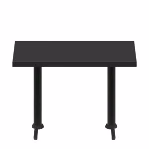 30" x 60" Urban Onyx Quick Ship Table + (2) Black Counter Height 22" T Bases